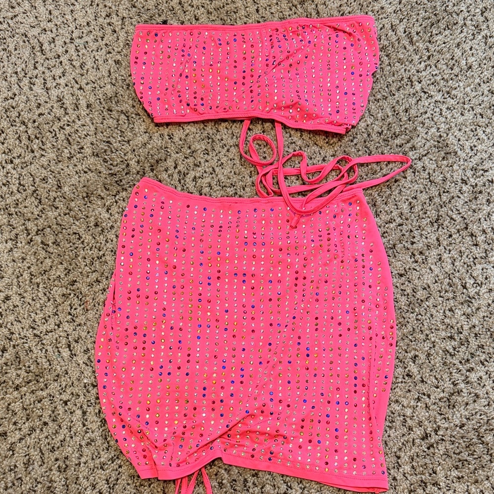 Pink Rave Mini Skirt Set - Picture 4 of 5